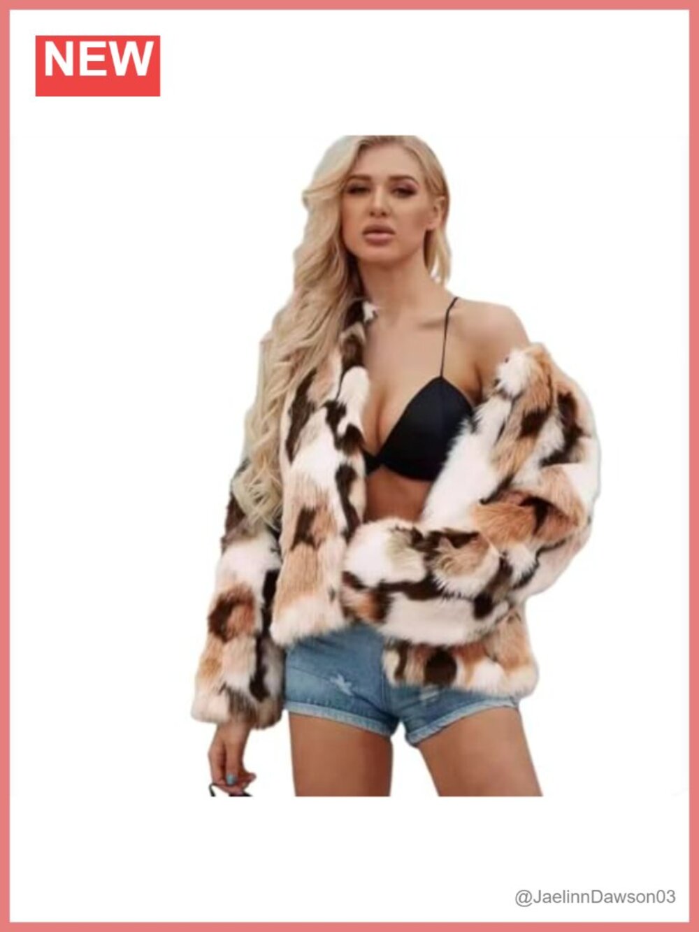 Faux Fur Coat Jacket Women Long Sleeve Hook Closure Winter Warm